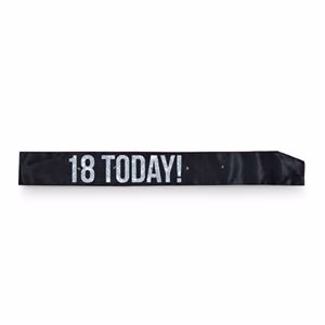 BLACK 18TH FLASH SASH