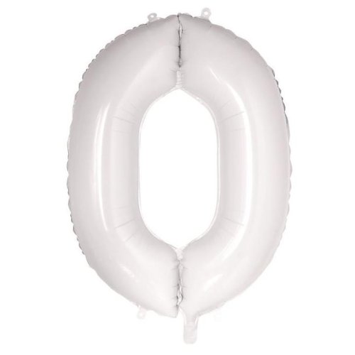 NUMBER FOIL BALLOON 86CM - WHITE 0