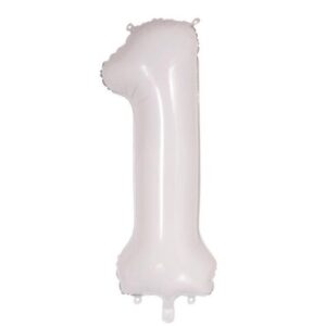 NUMBER FOIL BALLOON 86CM - WHITE 1