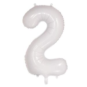 NUMBER FOIL BALLOON 86CM - WHITE 2