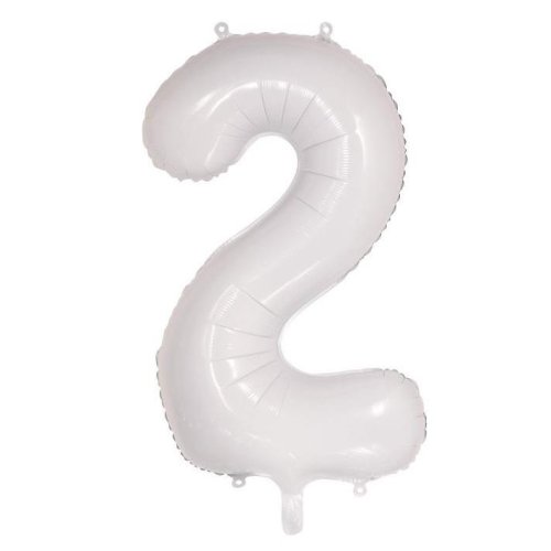NUMBER FOIL BALLOON 86CM - WHITE 2