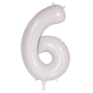 NUMBER FOIL BALLOON 86CM - WHITE 6