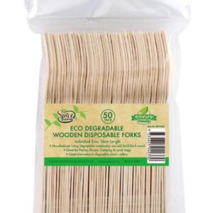 ECO Wooden Cutlery Bulk Catering Pack - Forks -50PK