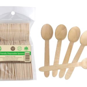 ECO Wooden Cutlery Bulk Catering Pack - Spoons-50PK