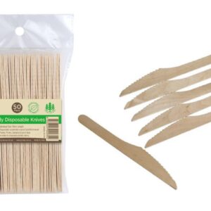 ECO Wooden Cutlery Bulk Catering Pack - Knifes -50PK
