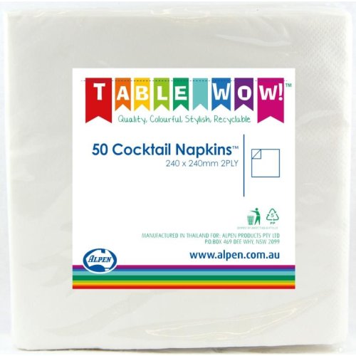 50PK COCKTAIL NAPKINS - WHITE