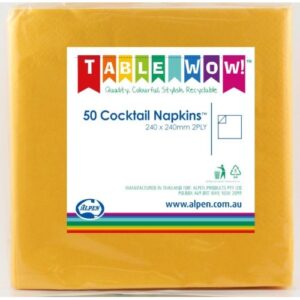 50PK YELLOW COCKTAIL NAPKIN