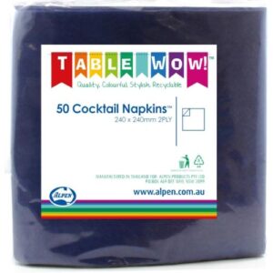 50PK COCKTAIL NAPKINS - D/BLUE