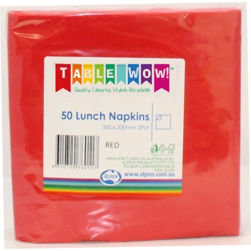 50PK LUNCH NAPKINS RED