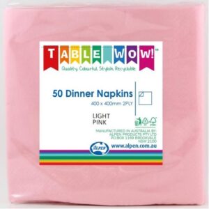 LIGHT PINK DINNER NAPKINS 50PK
