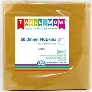 GOLD DINNER NAPKINS 50PK