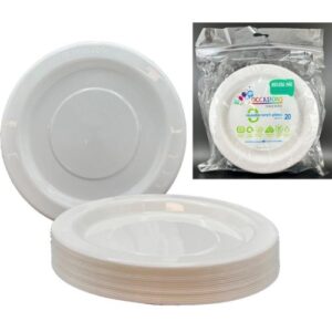 20PK WHITE LUNCH PLATES
