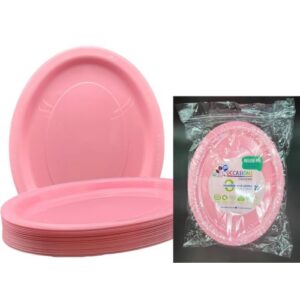 20PK PINK OVAL PLATES