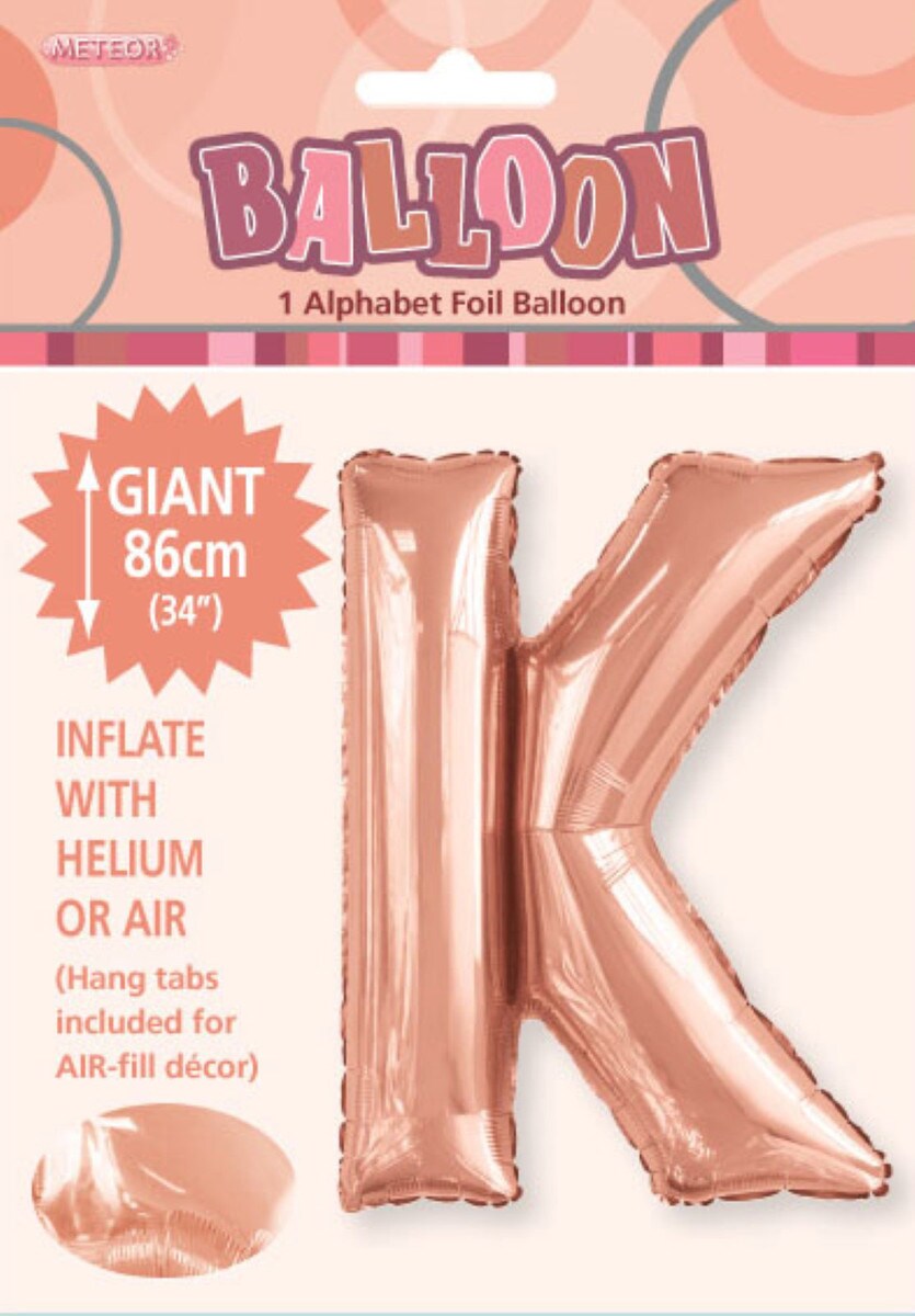 ALPHABET FOIL 86CM - R/GOLD K