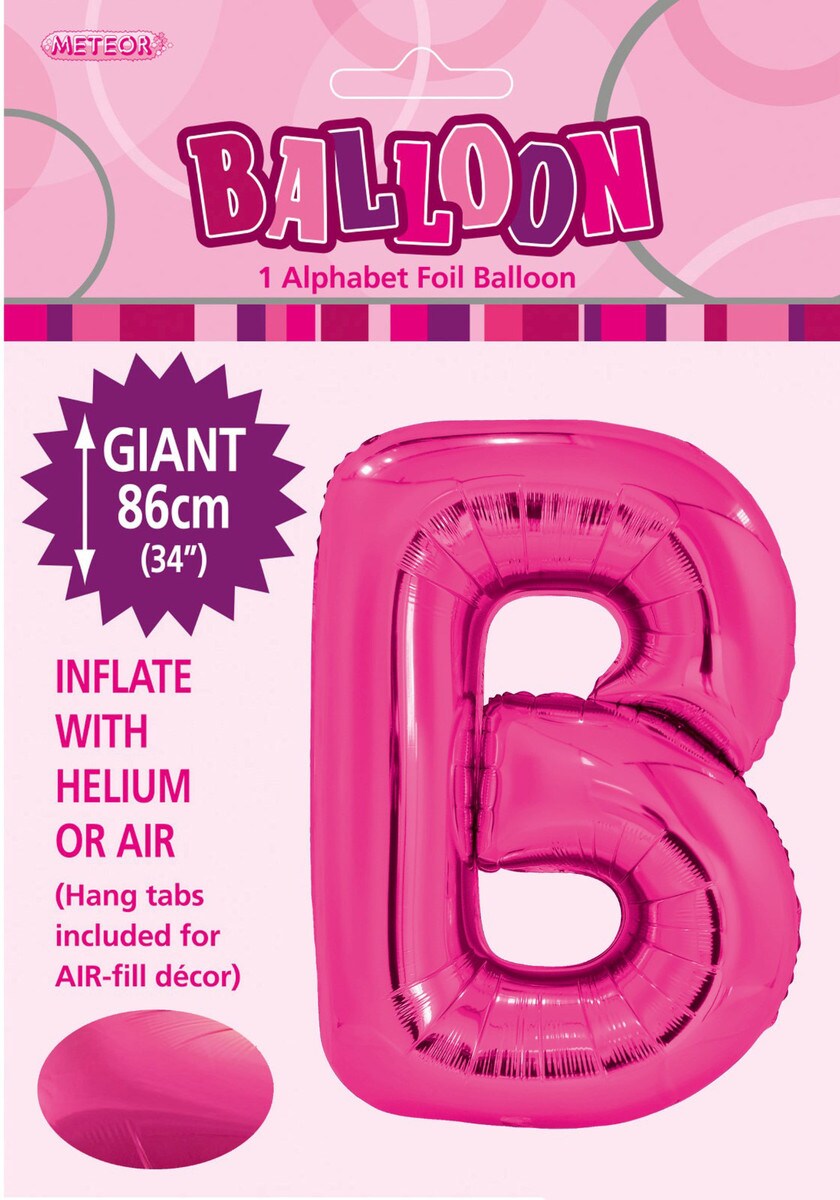 ALPHABET FOIL 86CM - H/PINK B