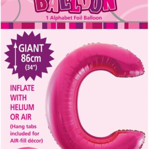 ALPHABET FOIL 86CM - H/PINK C