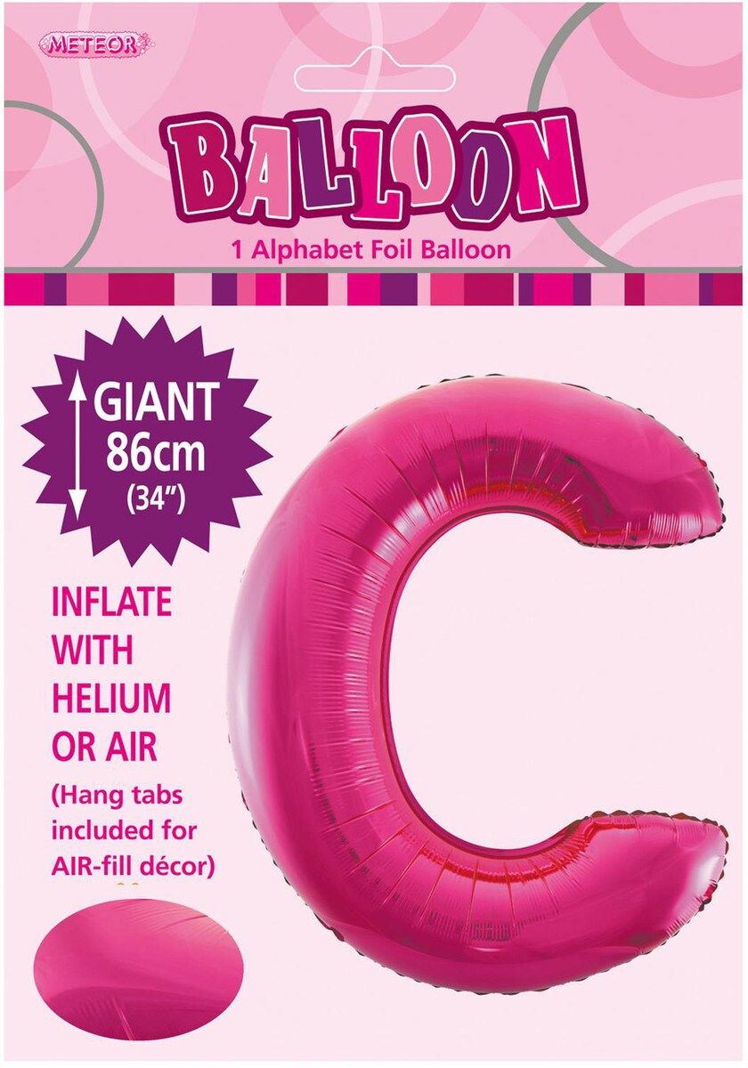 ALPHABET FOIL 86CM - H/PINK C