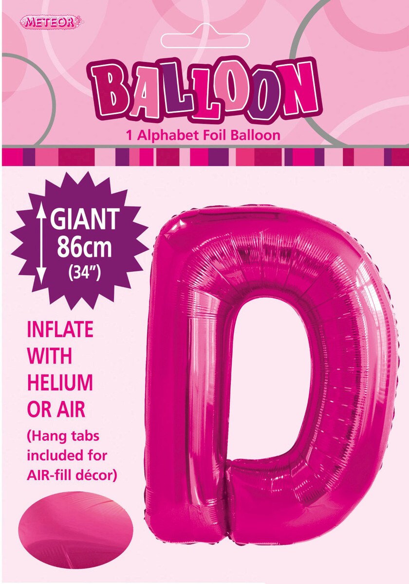 ALPHABET FOIL 86CM -H/PINK D