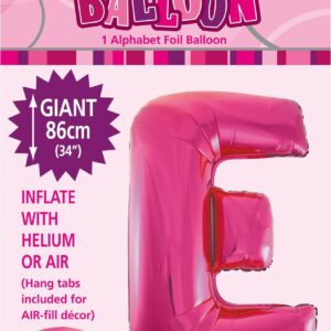 ALPHABET FOIL 86CM - H/PINK E