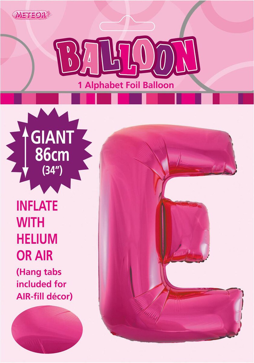 ALPHABET FOIL 86CM - H/PINK E