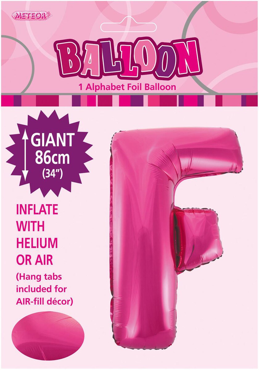 ALPHABET FOIL 86CM - H/PINK F