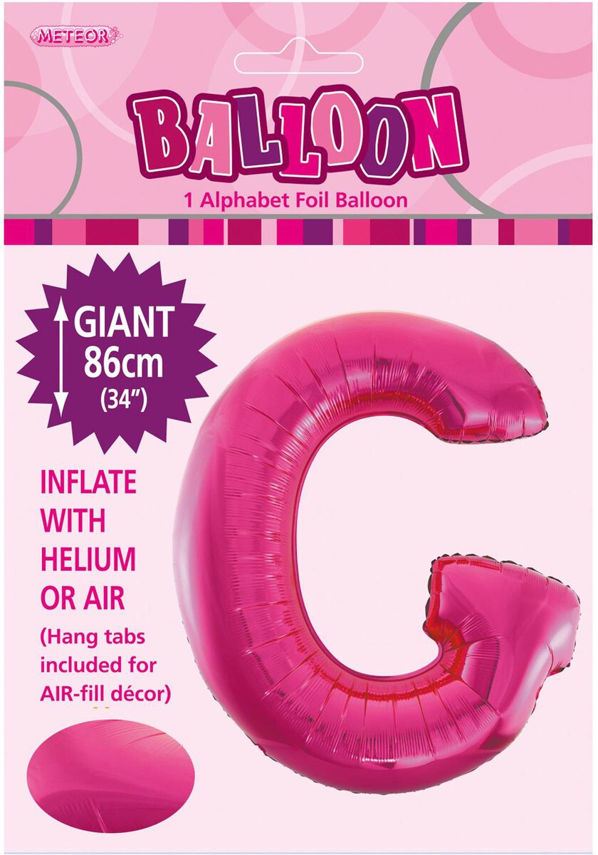 ALPHABET FOIL 86CM - H/PINK G