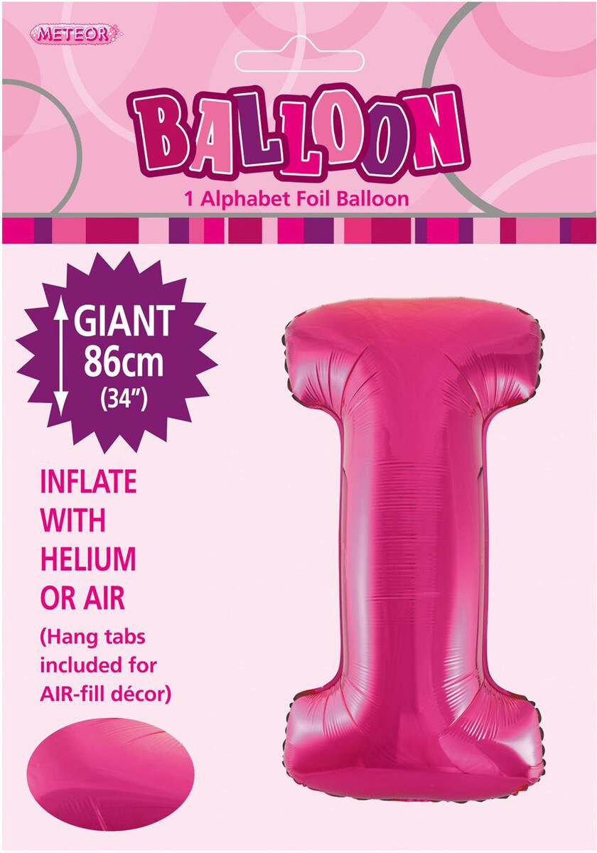 ALPHABET FOIL 86CM - H/PINK I