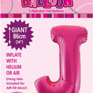 ALPHABET FOIL 86CM - H/PINK J