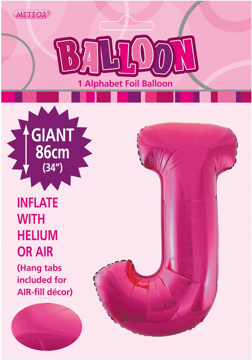 ALPHABET FOIL 86CM - H/PINK J