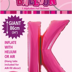 ALPHABET FOIL 86CM - H/PINK K