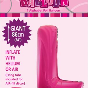 ALPHABET FOIL 86CM - H/PINK L
