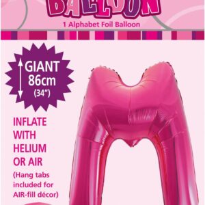 ALPHABET FOIL 86CM - H/PINK M