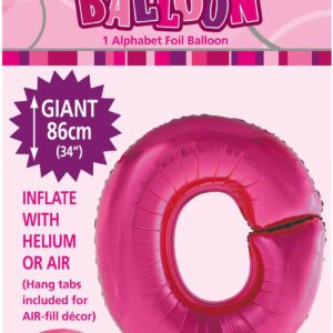 ALPHABET FOIL 86CM - H/PINK O