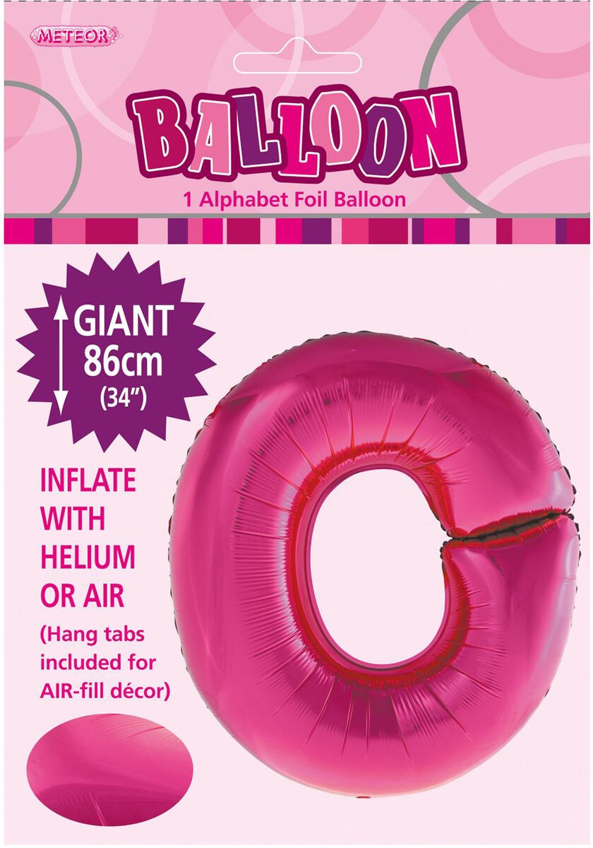 ALPHABET FOIL 86CM - H/PINK O