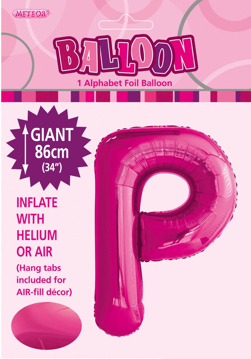 ALPHABET FOIL 86CM - H/PINK P