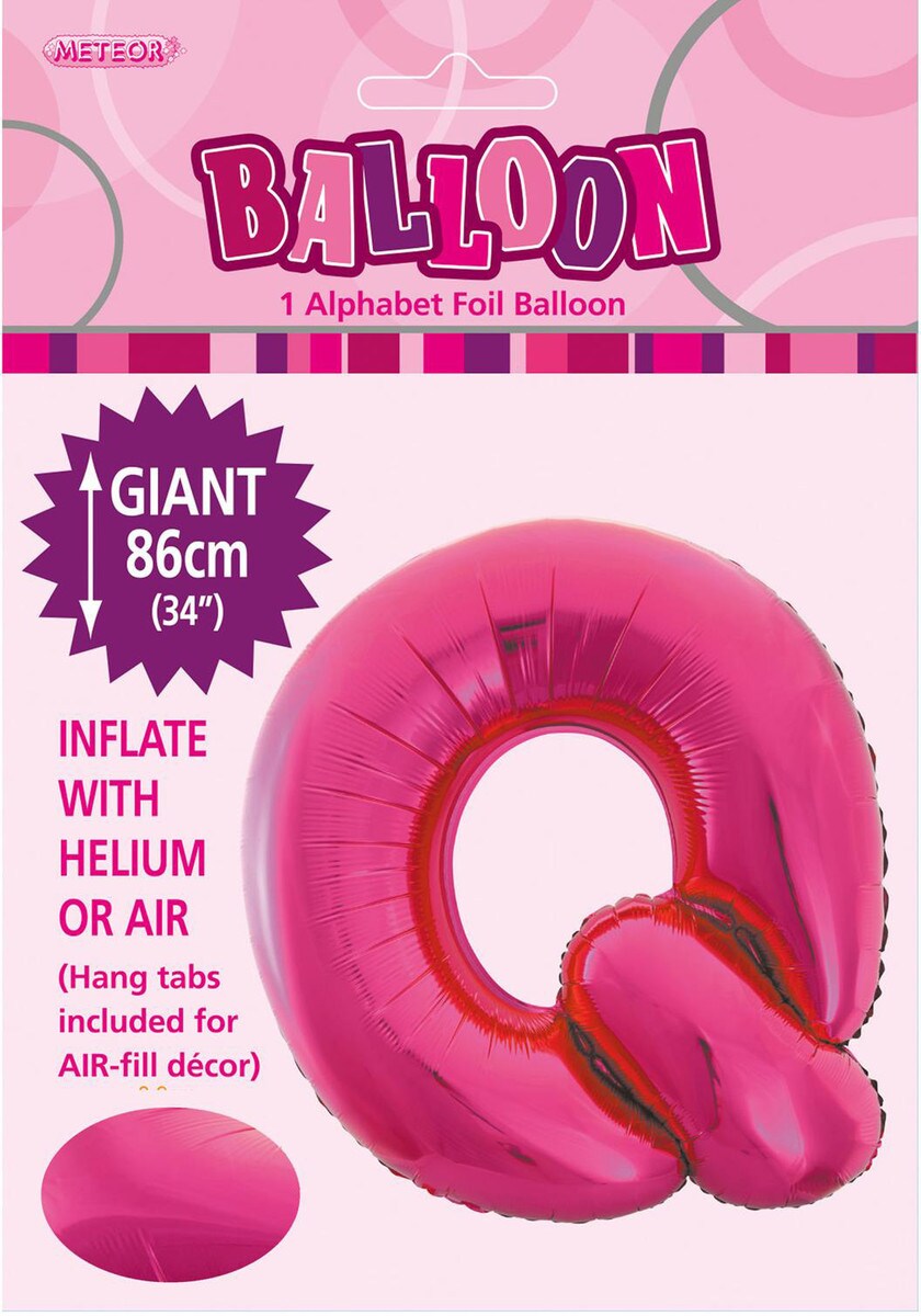 ALPHABET FOIL 86CM - H/PINK Q