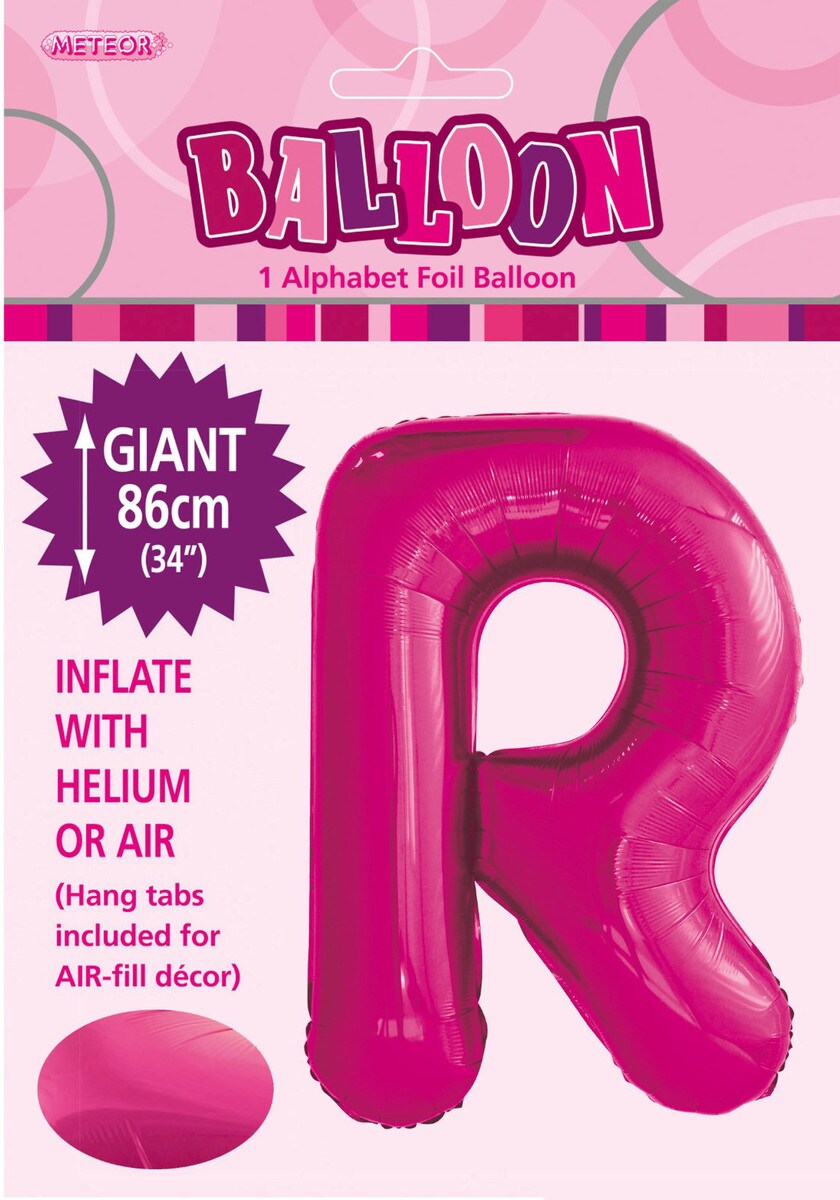 ALPHABET FOIL 34in PKG-H/PINK R