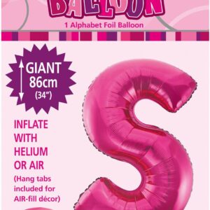 ALPHABET FOIL 86CM - H/PINK S