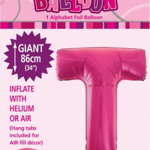 ALPHABET FOIL 86CM - H/PINK T
