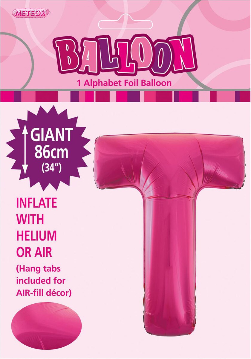 ALPHABET FOIL 86CM - H/PINK T