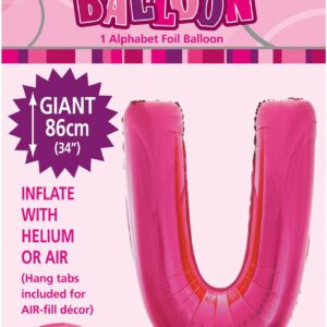 ALPHABET FOIL 86CM - H/PINK U