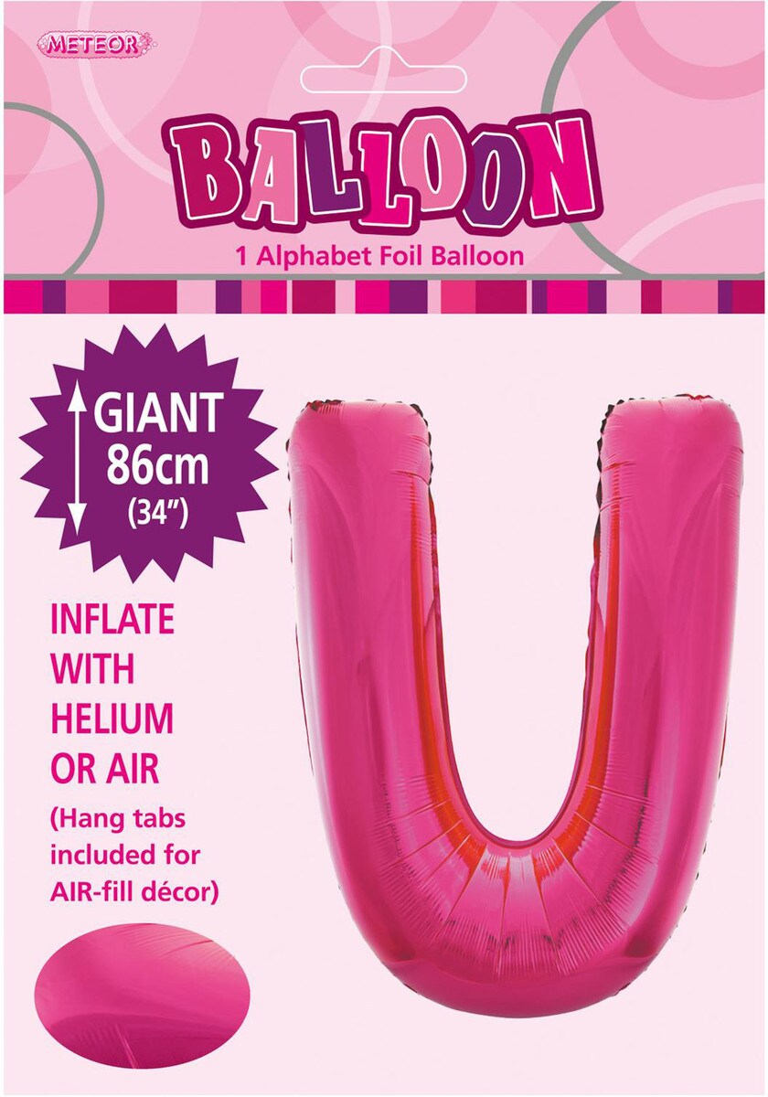 ALPHABET FOIL 86CM - H/PINK U