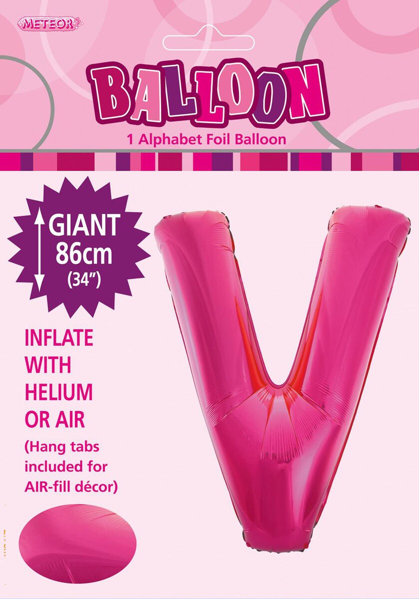 ALPHABET FOIL 86CM - H/PINK V