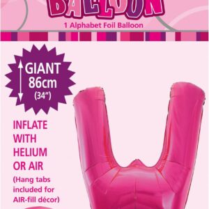 ALPHABET FOIL 86CM - H/PINK W