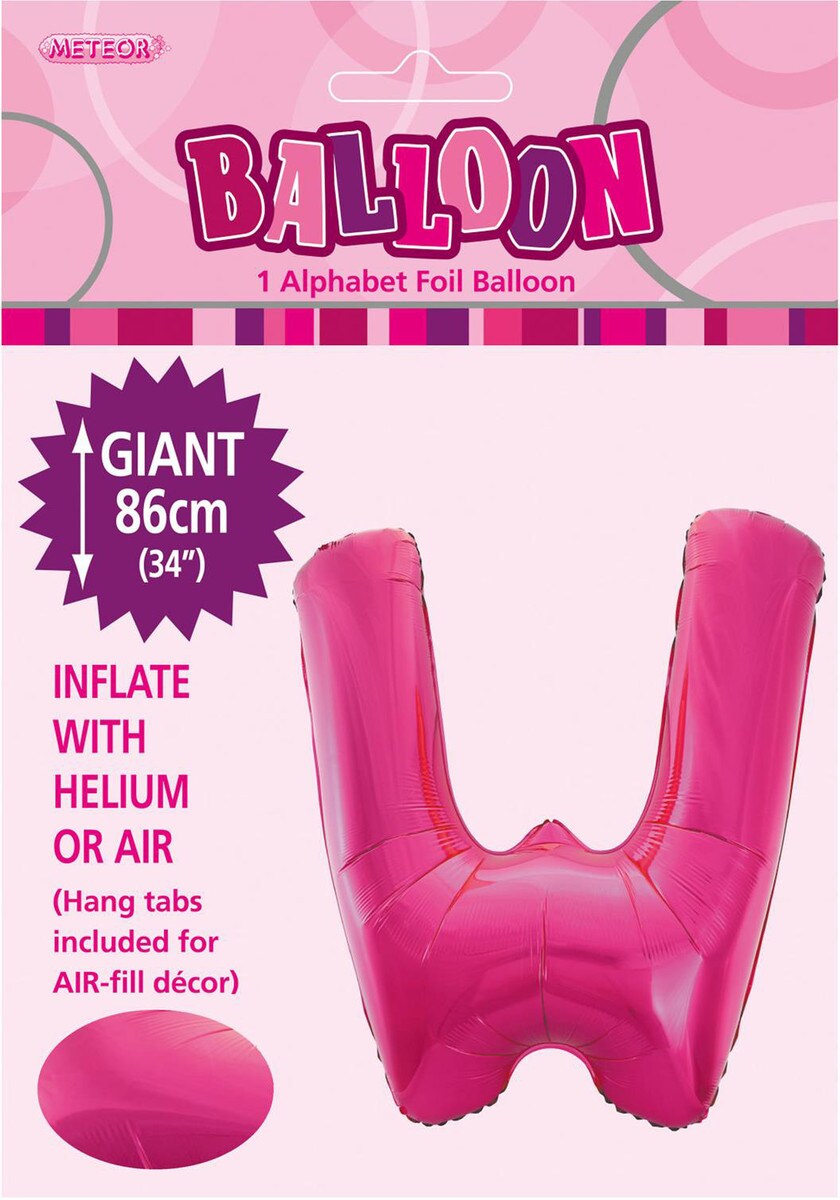 ALPHABET FOIL 86CM - H/PINK W