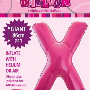 ALPHABET FOIL 86CM - H/PINK X