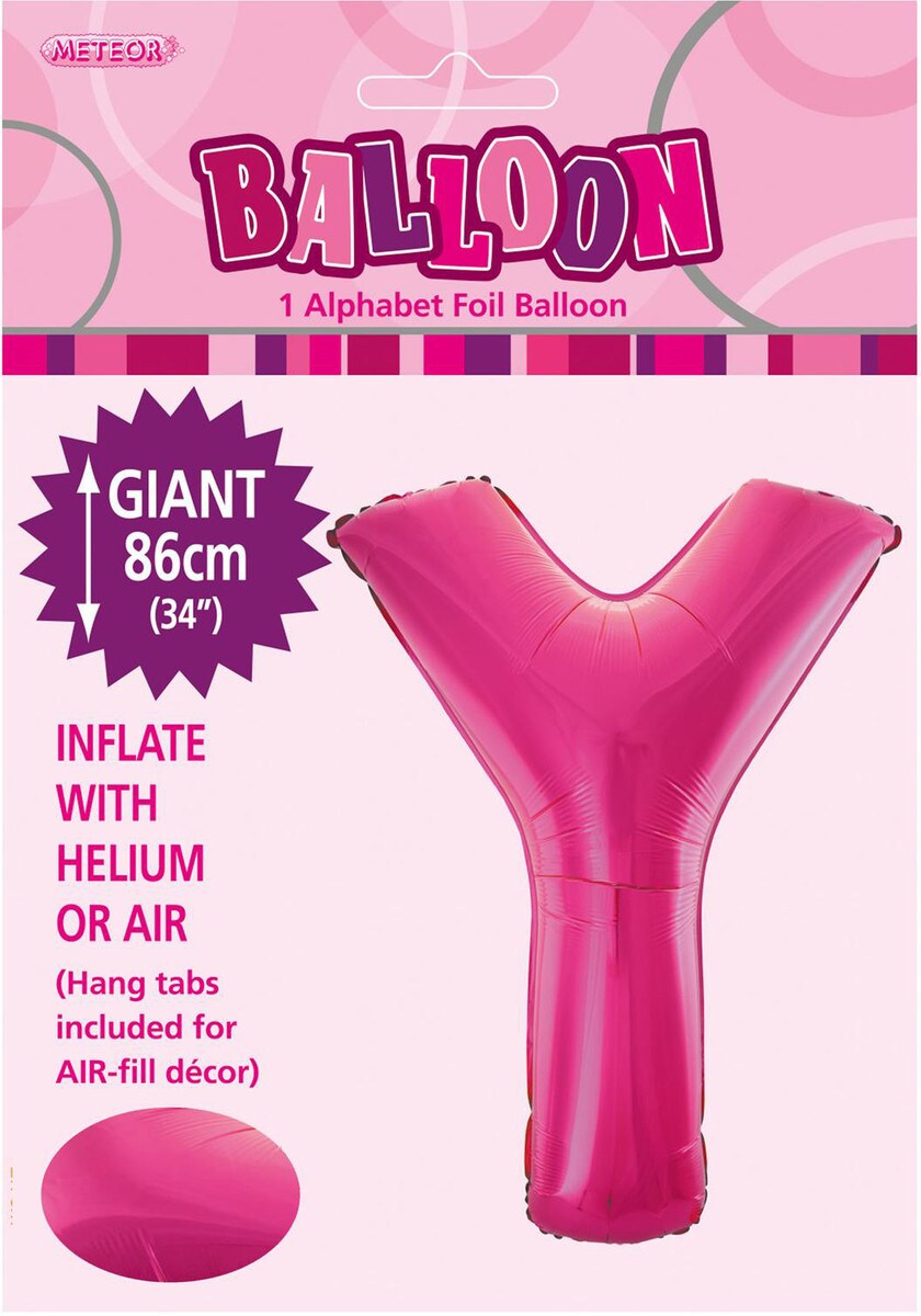 ALPHABET FOIL 86CM - H/PINK Y