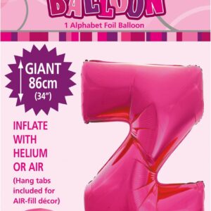 ALPHABET FOIL 86CM - H/PINK Z