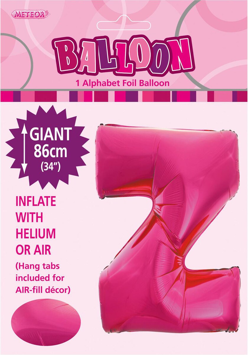 ALPHABET FOIL 86CM - H/PINK Z