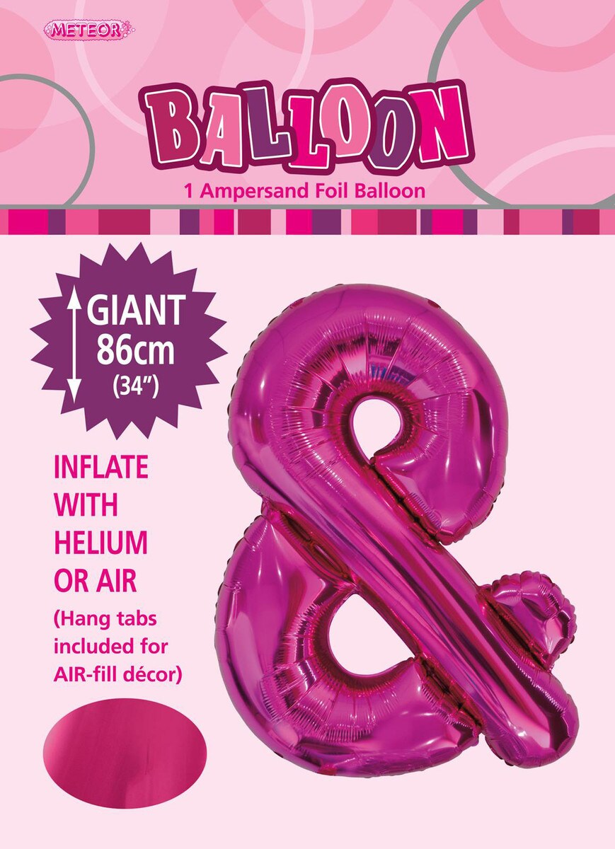 ALPHABET FOIL 86CM - H/PINK &